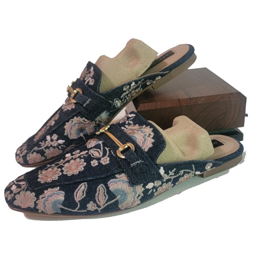 Floral Embroidery on Denim - Mules by Steve Madden (Sz 7.5)